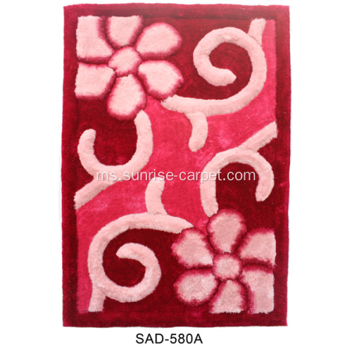 Poliester Silk Shaggy 3D Design Rug